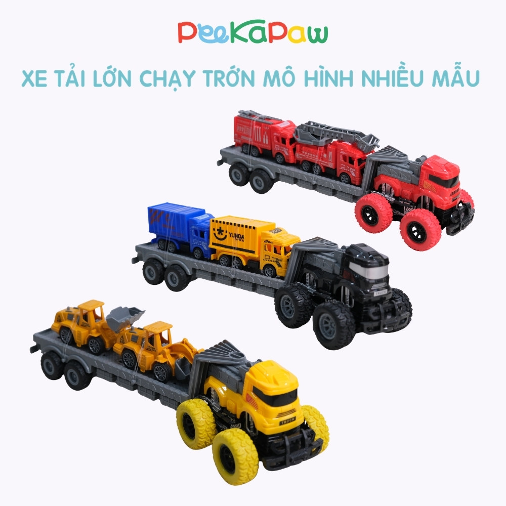 Xe tải lớn đồ chơi mô hình xe vận tải xe công trình xe cứu hoả nhiều mẫu PeeKaPaw Toys