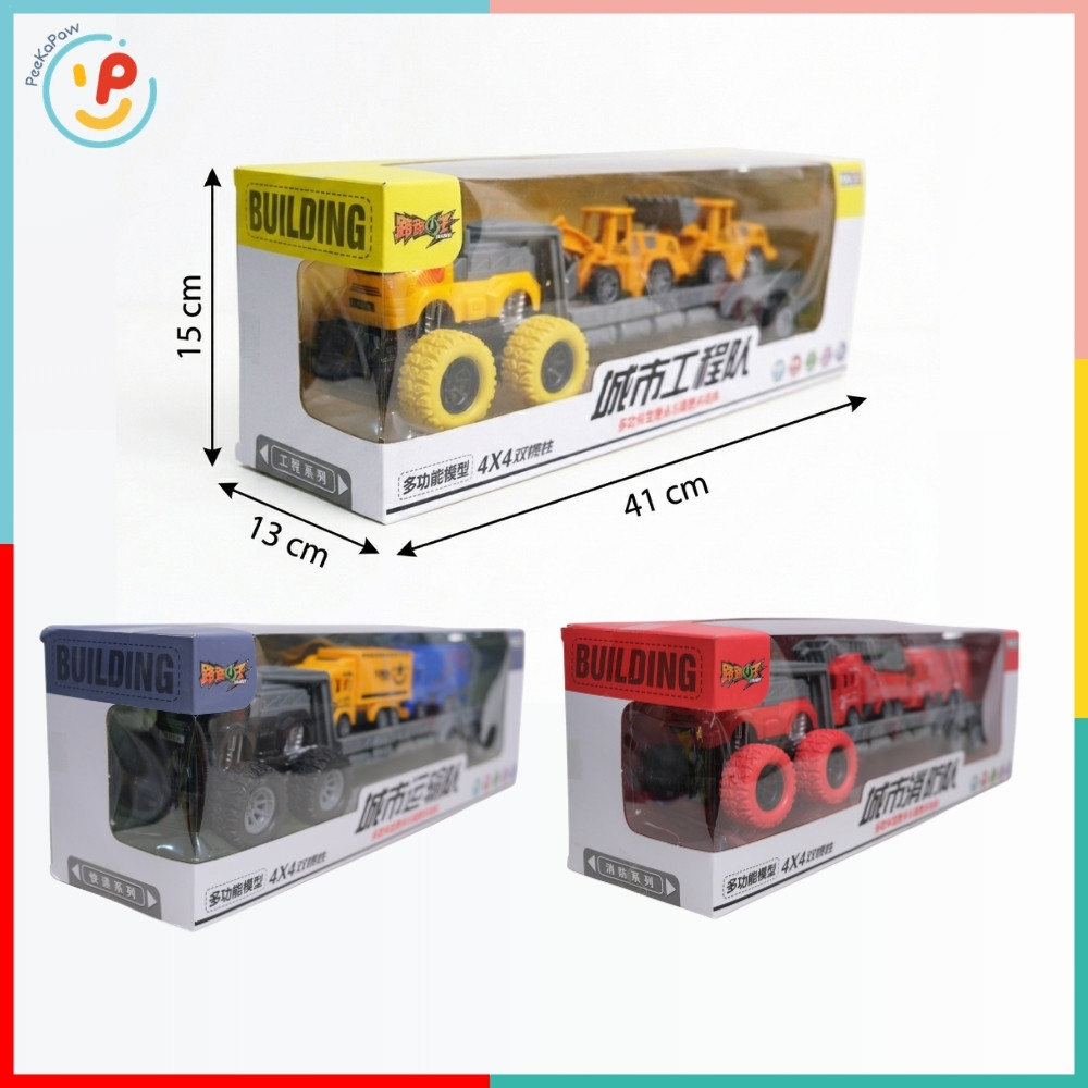 Xe tải lớn đồ chơi mô hình xe vận tải xe công trình xe cứu hoả nhiều mẫu PeeKaPaw Toys