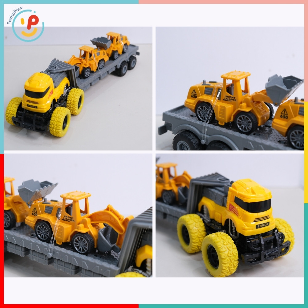Xe tải lớn đồ chơi mô hình xe vận tải xe công trình xe cứu hoả nhiều mẫu PeeKaPaw Toys