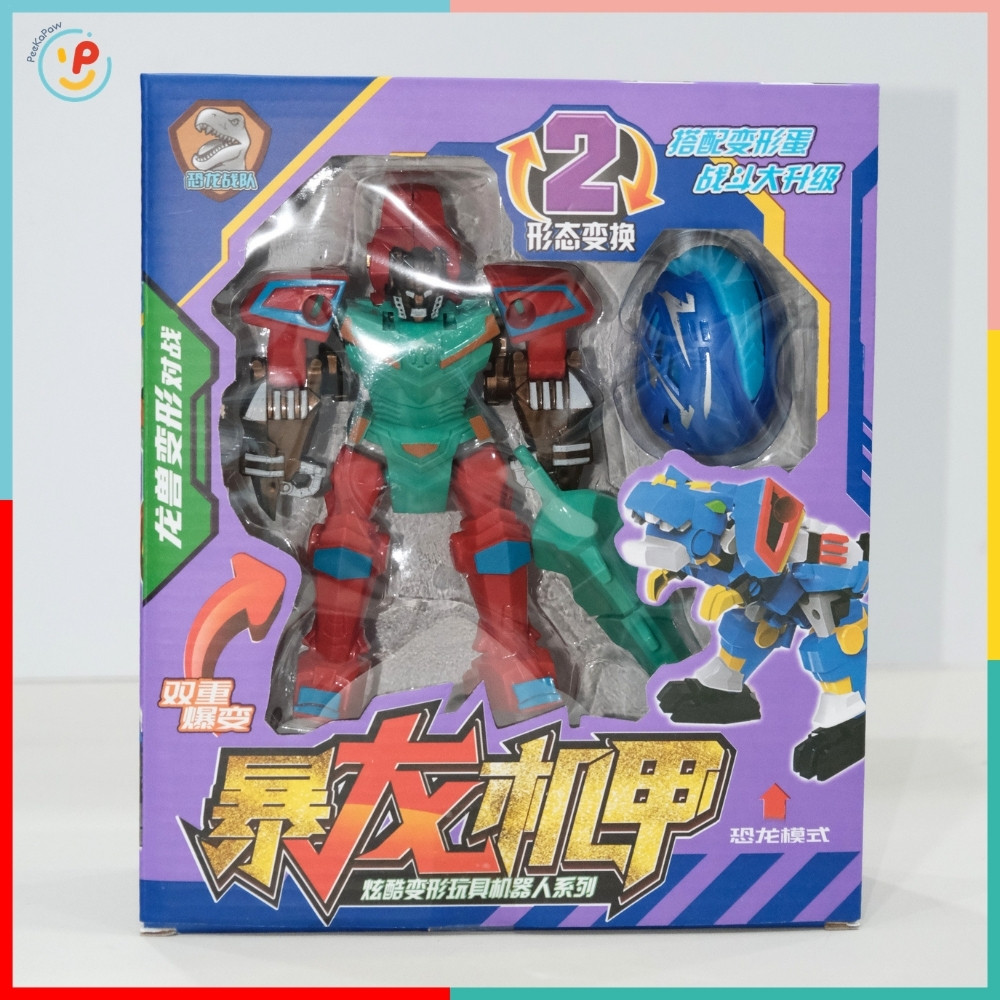Robot Biến Hình Khủng Long 2in1 779-35 Lắp Ráp Robot Cho Bé PeeKaPaw Toys