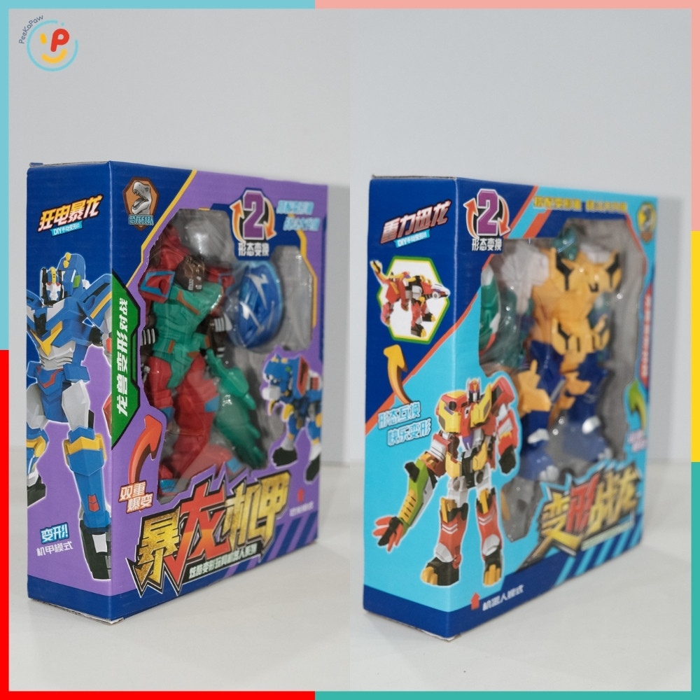 Robot Biến Hình Khủng Long 2in1 779-35 Lắp Ráp Robot Cho Bé PeeKaPaw Toys