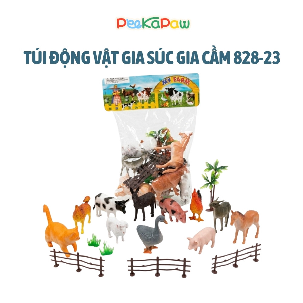 Túi Đồ Chơi Động Vật Nông Trại Gia súc Gia cầm 828-23 PeeKaPaw Toys