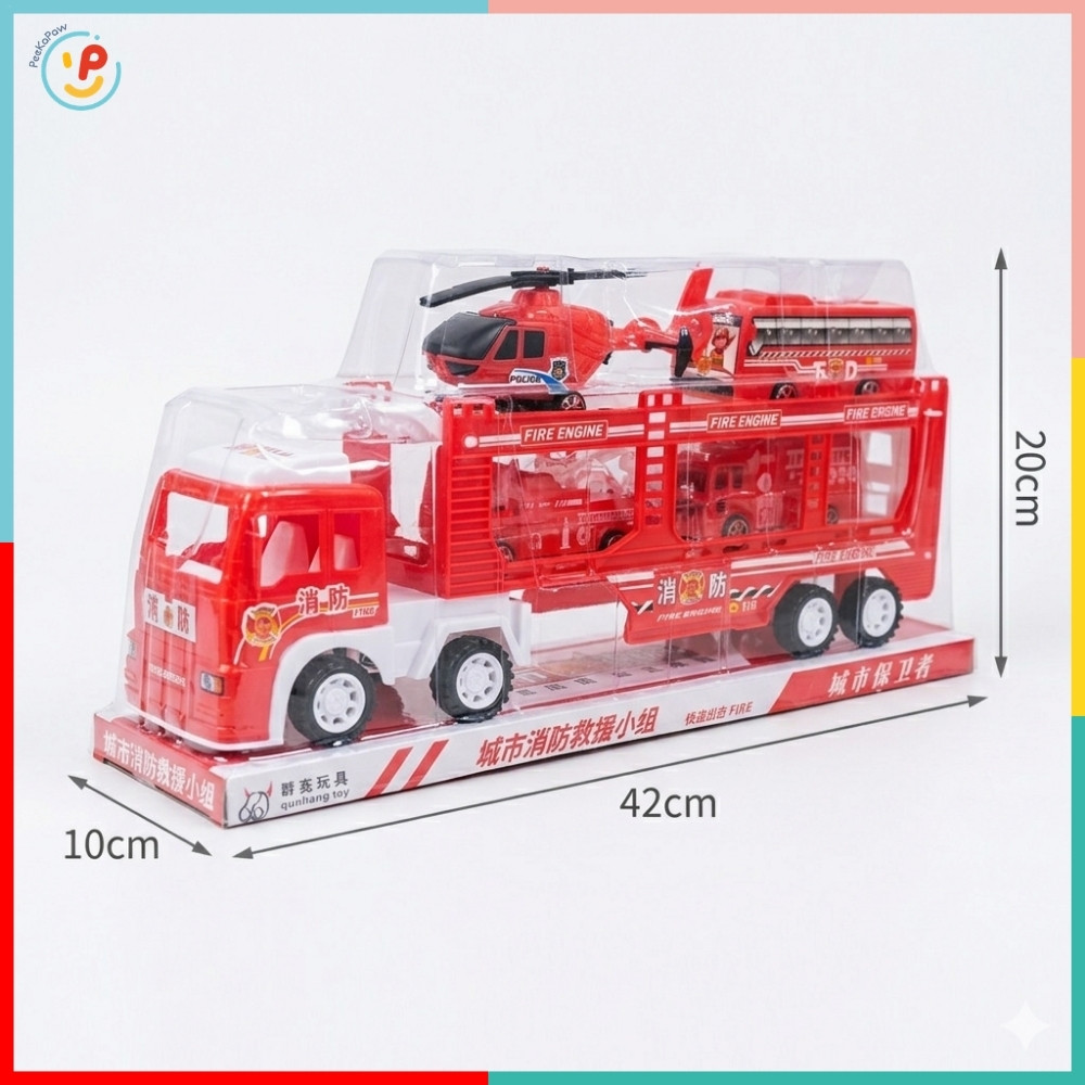 Xe Tải Chở Đội Cứu Hộ Mini Xe Cứu Hoả Máy Bay Xe Buýt 565-69 PeeKaPaw Toys