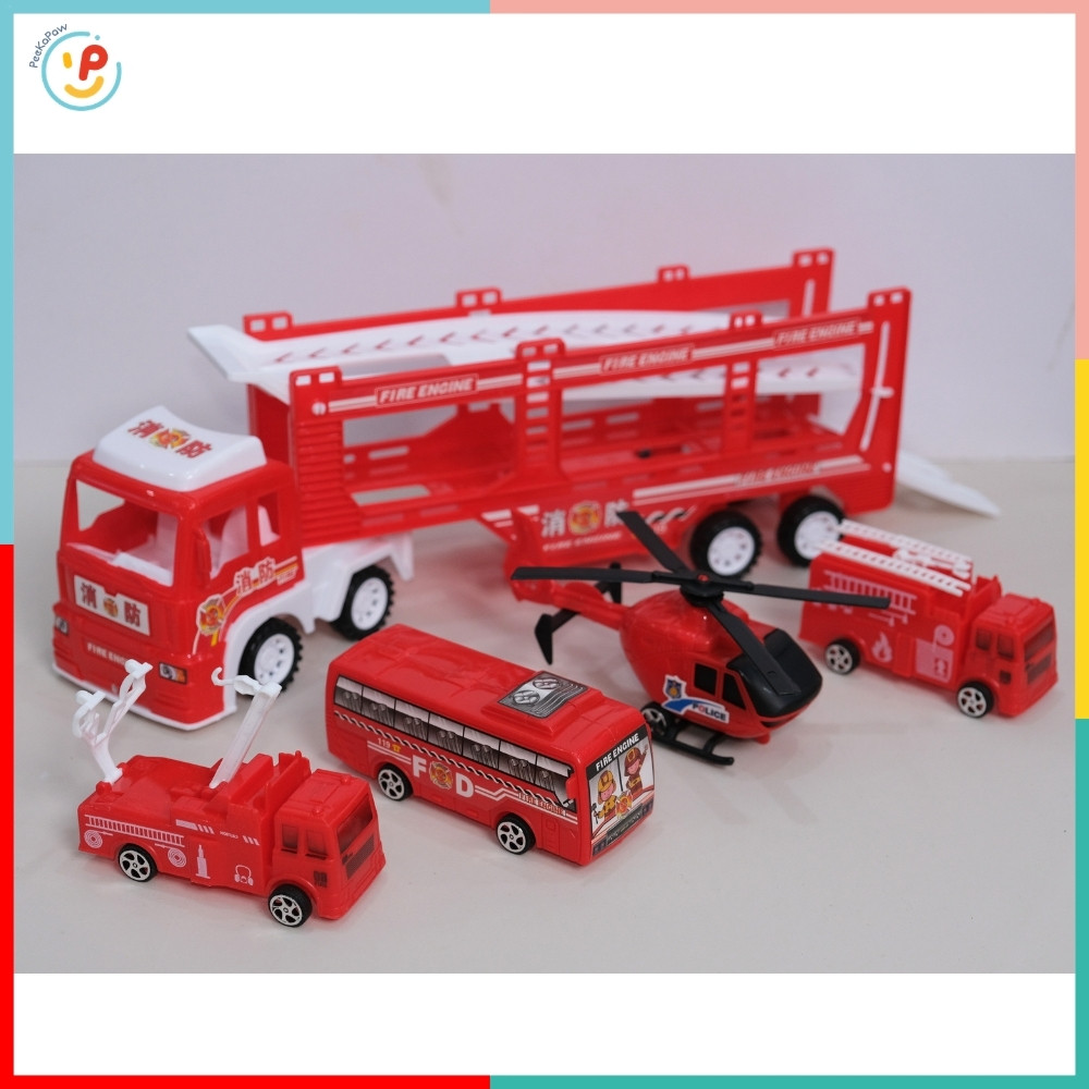 Xe Tải Chở Đội Cứu Hộ Mini Xe Cứu Hoả Máy Bay Xe Buýt 565-69 PeeKaPaw Toys