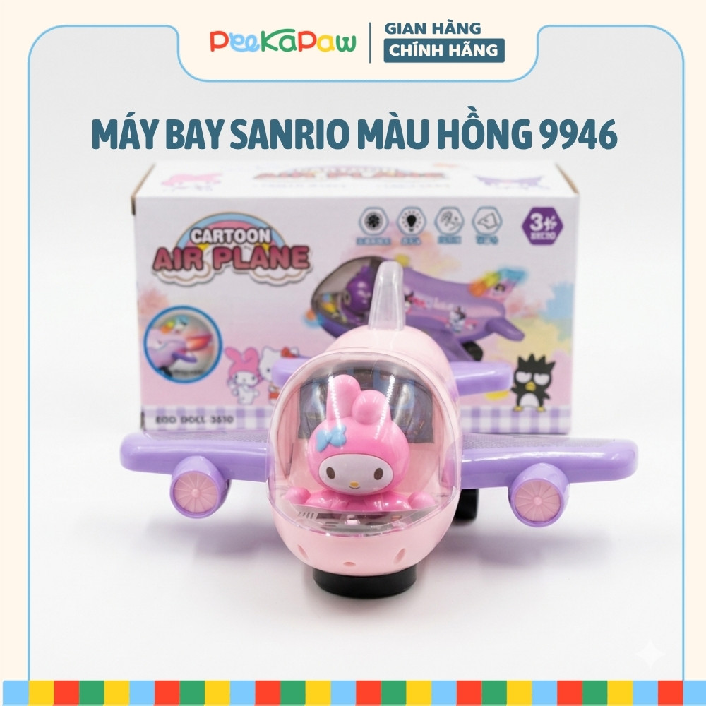 Máy Bay Đồ Chơi Melody Màu Hồng Tím Có Đèn Nhạc 9946 PeeKaPaw Toys