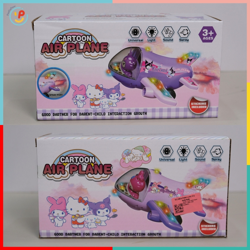 Máy Bay Đồ Chơi Melody Màu Hồng Tím Có Đèn Nhạc 9946 PeeKaPaw Toys