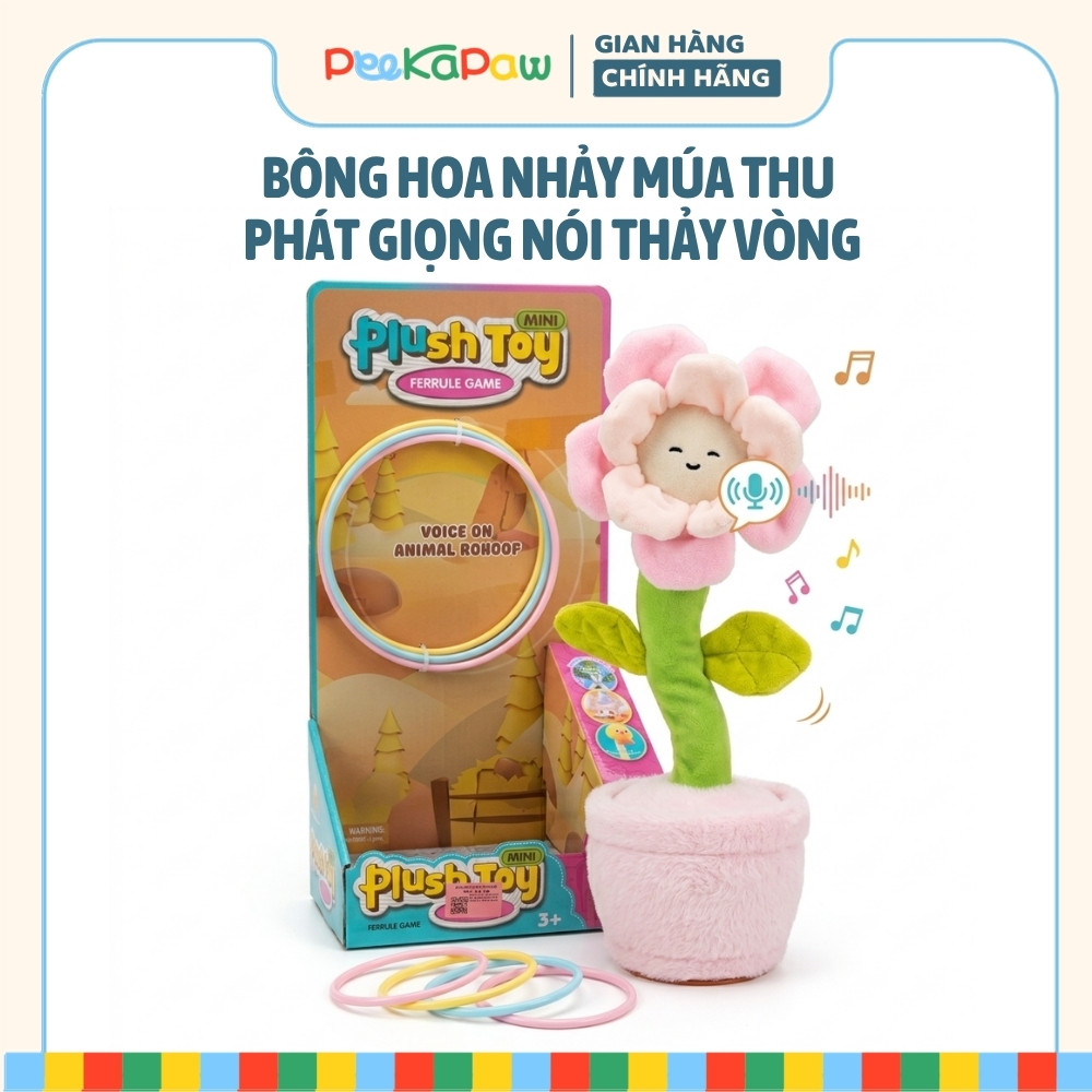 Bông Hoa Nhảy Múa Thu Giọng Nói Thảy Vòng Có Nhạc Đèn PeeKaPaw Toys