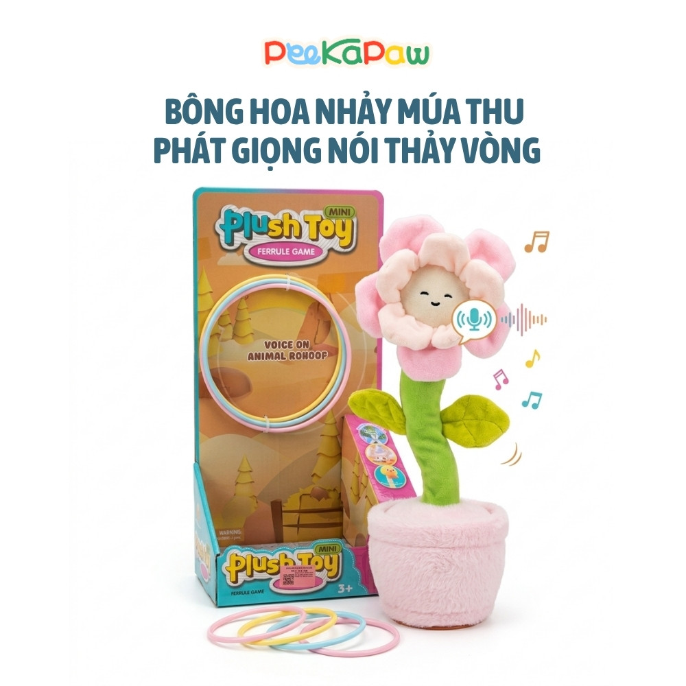 Bông Hoa Nhảy Múa Thu Giọng Nói Thảy Vòng Có Nhạc Đèn PeeKaPaw Toys