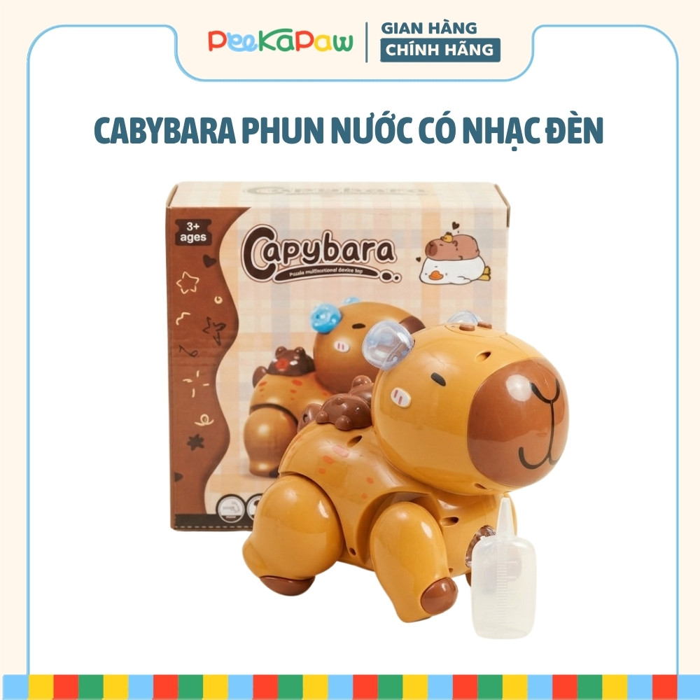 Đồ Chơi Capybara Chuột Lang Phun Nước Có Nhạc Đèn LED QF338-7C PeeKaPaw Toys