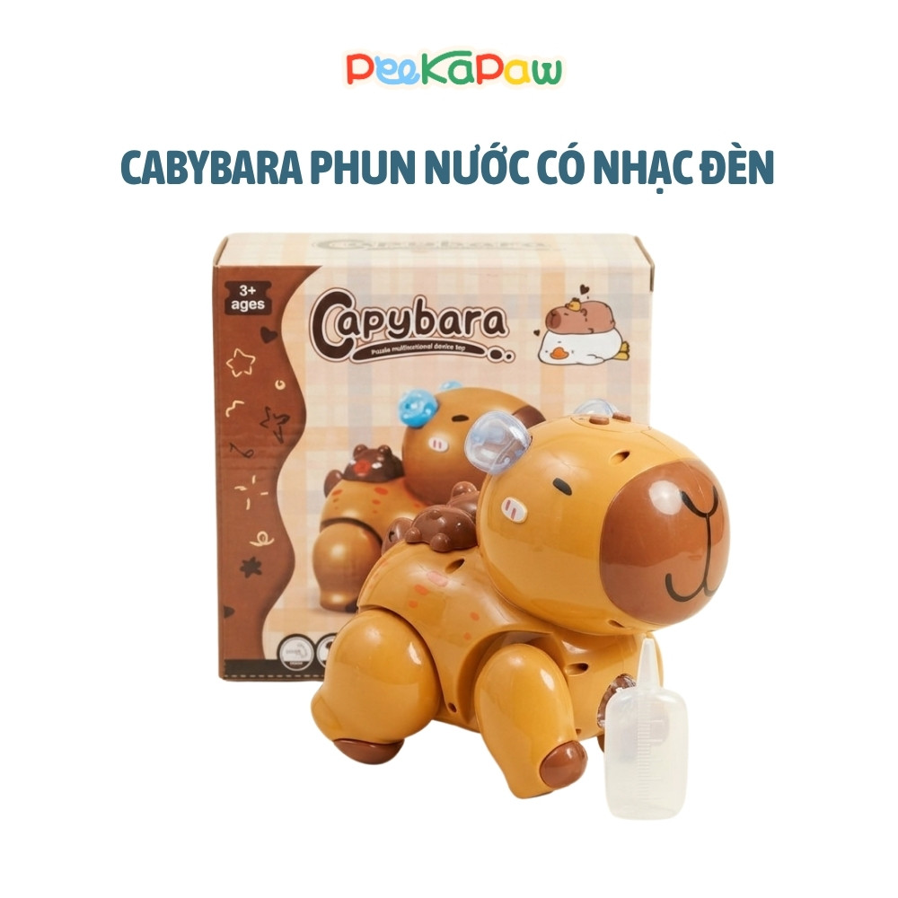 Đồ Chơi Capybara Chuột Lang Phun Nước Có Nhạc Đèn LED QF338-7C PeeKaPaw Toys