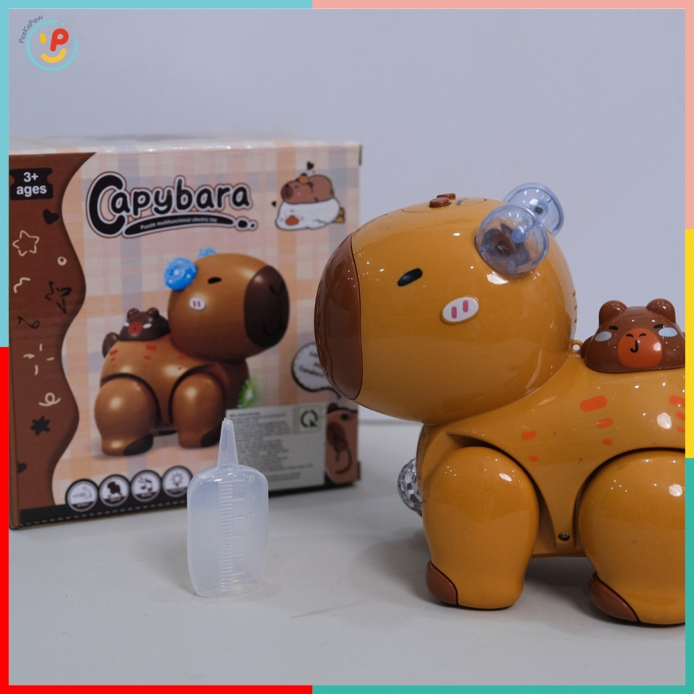 Đồ Chơi Capybara Chuột Lang Phun Nước Có Nhạc Đèn LED QF338-7C PeeKaPaw Toys