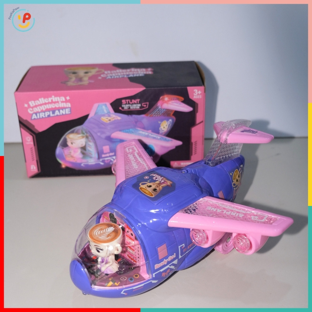 Máy Bay Ballerina Cappuccina 8866 Có Đèn Nhạc Chạy Pin PeeKaPaw Toys