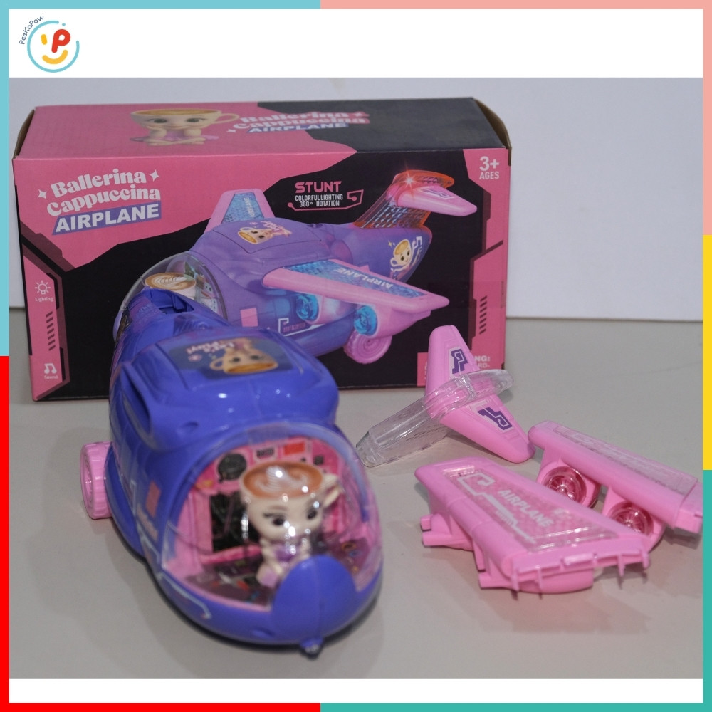 Máy Bay Ballerina Cappuccina 8866 Có Đèn Nhạc Chạy Pin PeeKaPaw Toys