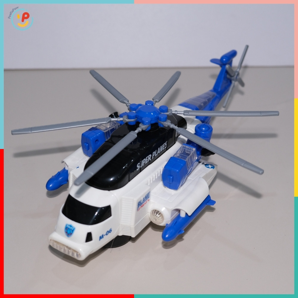 Máy Bay Trực Thăng Xoay 360 Độ Có Đèn Nhạc 332-4 PeeKaPaw Toys