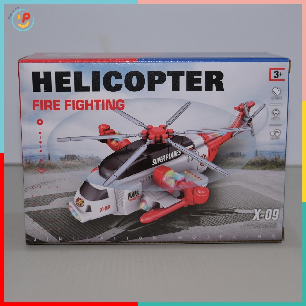 Máy Bay Trực Thăng Xoay 360 Độ Có Đèn Nhạc 332-4 PeeKaPaw Toys