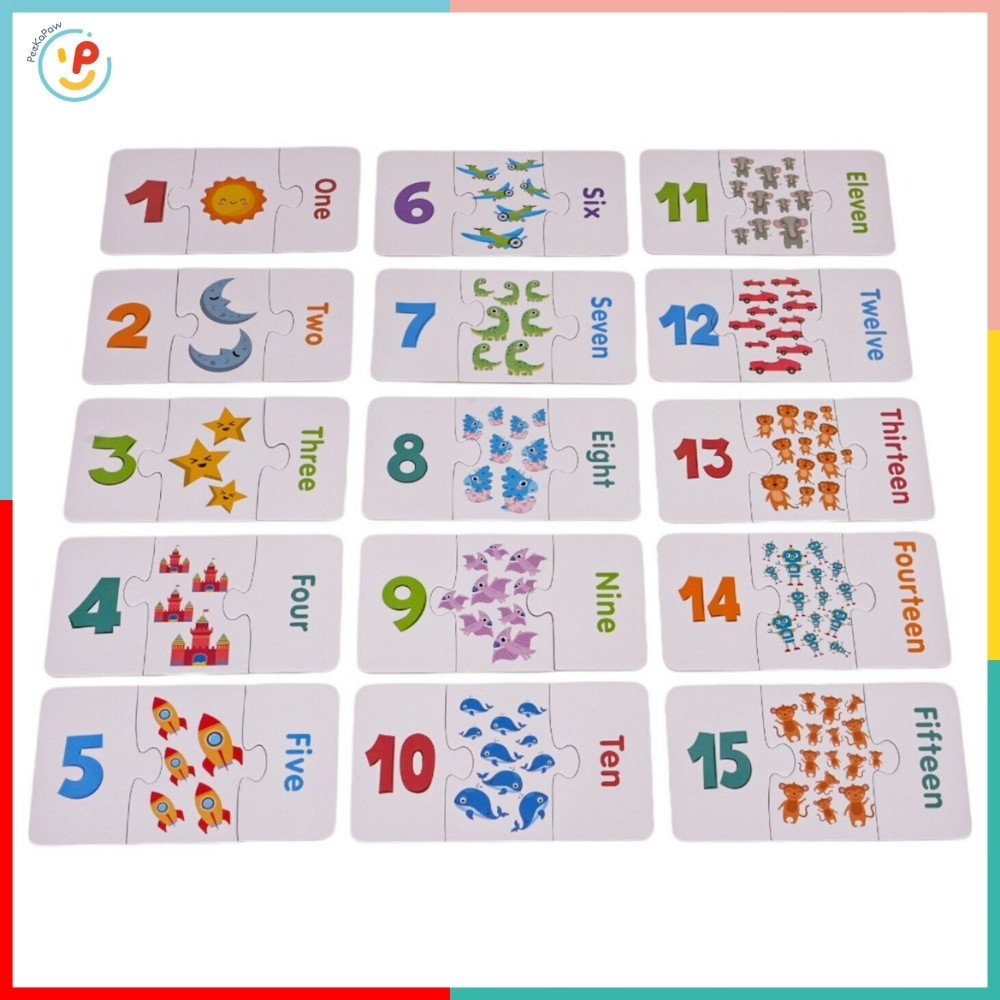 Đồ Chơi Ghép Hình Học Số Và Tiếng Anh Match Game 45 Chi Tiết Cho Bé PeeKaPaw Toys