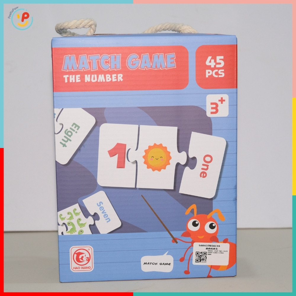 Đồ Chơi Ghép Hình Học Số Và Tiếng Anh Match Game 45 Chi Tiết Cho Bé PeeKaPaw Toys
