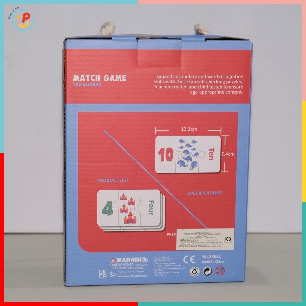 Đồ Chơi Ghép Hình Học Số Và Tiếng Anh Match Game 45 Chi Tiết Cho Bé PeeKaPaw Toys