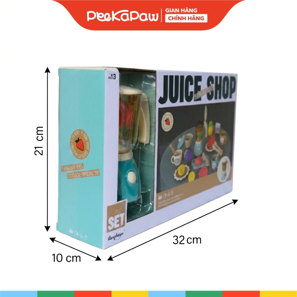 Đồ Chơi Máy Xay Sinh Tố Dùng Pin Xoay Được 328-1 Kitchen Juice Shop PeeKaPaw Toys