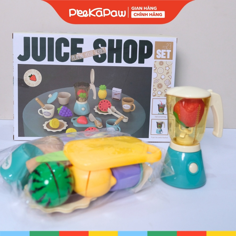 Đồ Chơi Máy Xay Sinh Tố Dùng Pin Xoay Được 328-1 Kitchen Juice Shop PeeKaPaw Toys