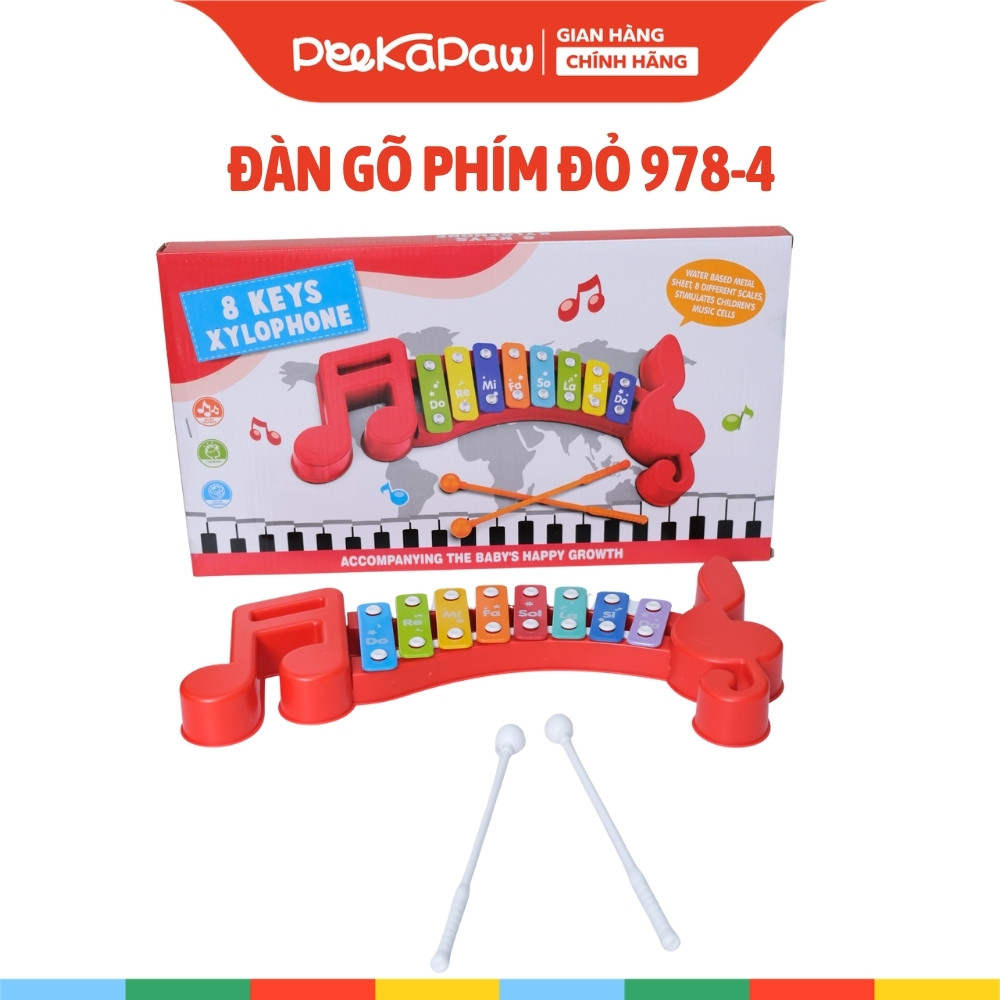 Đàn Gõ 8 Phím Hình Nốt Nhạc Đỏ Đồ Chơi Âm Nhạc Cho Bé 978-4 PeeKaPaw Toys