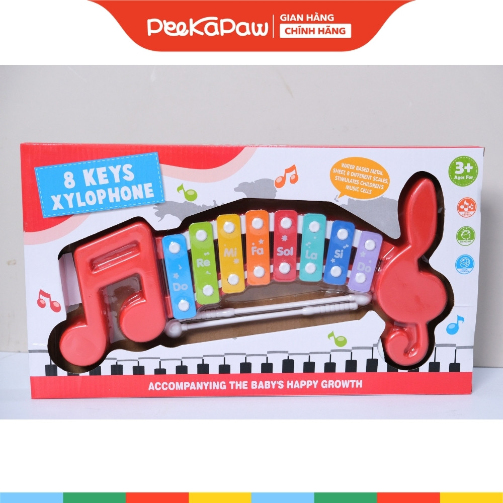 Đàn Gõ 8 Phím Hình Nốt Nhạc Đỏ Đồ Chơi Âm Nhạc Cho Bé 978-4 PeeKaPaw Toys