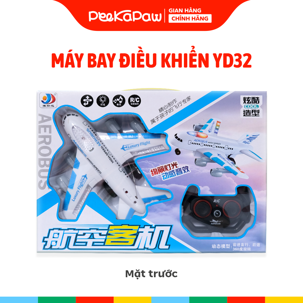 Máy Bay Airbus Điều Khiển Từ Xa Có Đèn Led Âm Thanh YD32 PeeKaPaw Toys