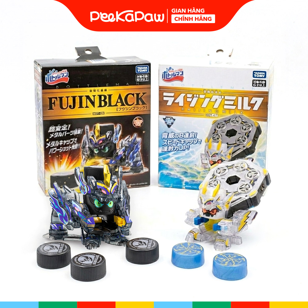 Đồ Chơi Lắp Ráp Robot Phóng Nắp Chai Fujin Raijin PeeKaPaw Toys