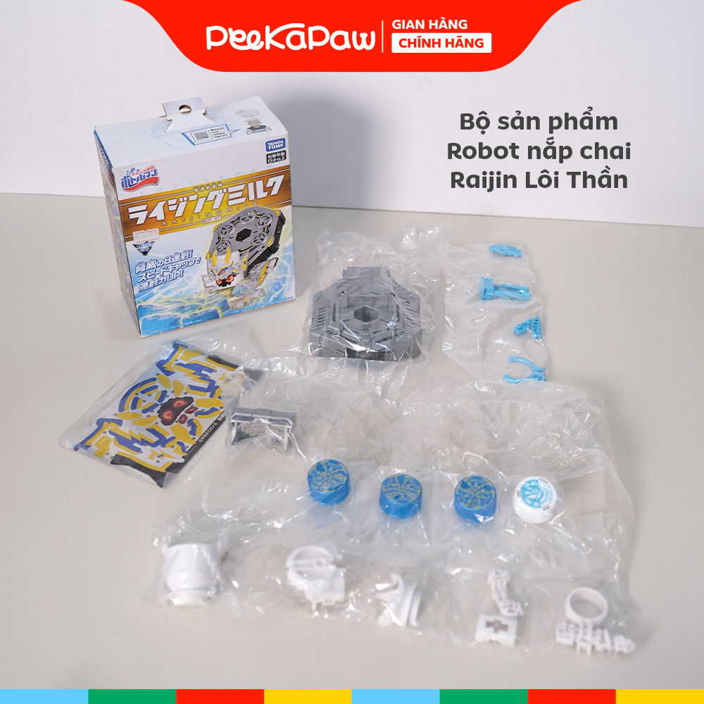 Đồ Chơi Lắp Ráp Robot Phóng Nắp Chai Fujin Raijin PeeKaPaw Toys
