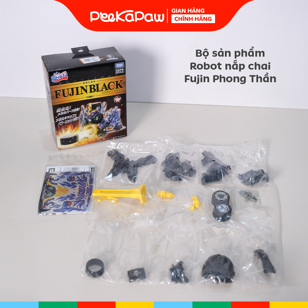 Đồ Chơi Lắp Ráp Robot Phóng Nắp Chai Fujin Raijin PeeKaPaw Toys