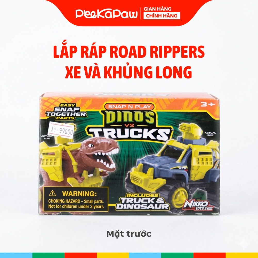 Đồ Chơi Lắp Ráp Road Rippers Xe Và Khủng Long PeeKaPaw Toys