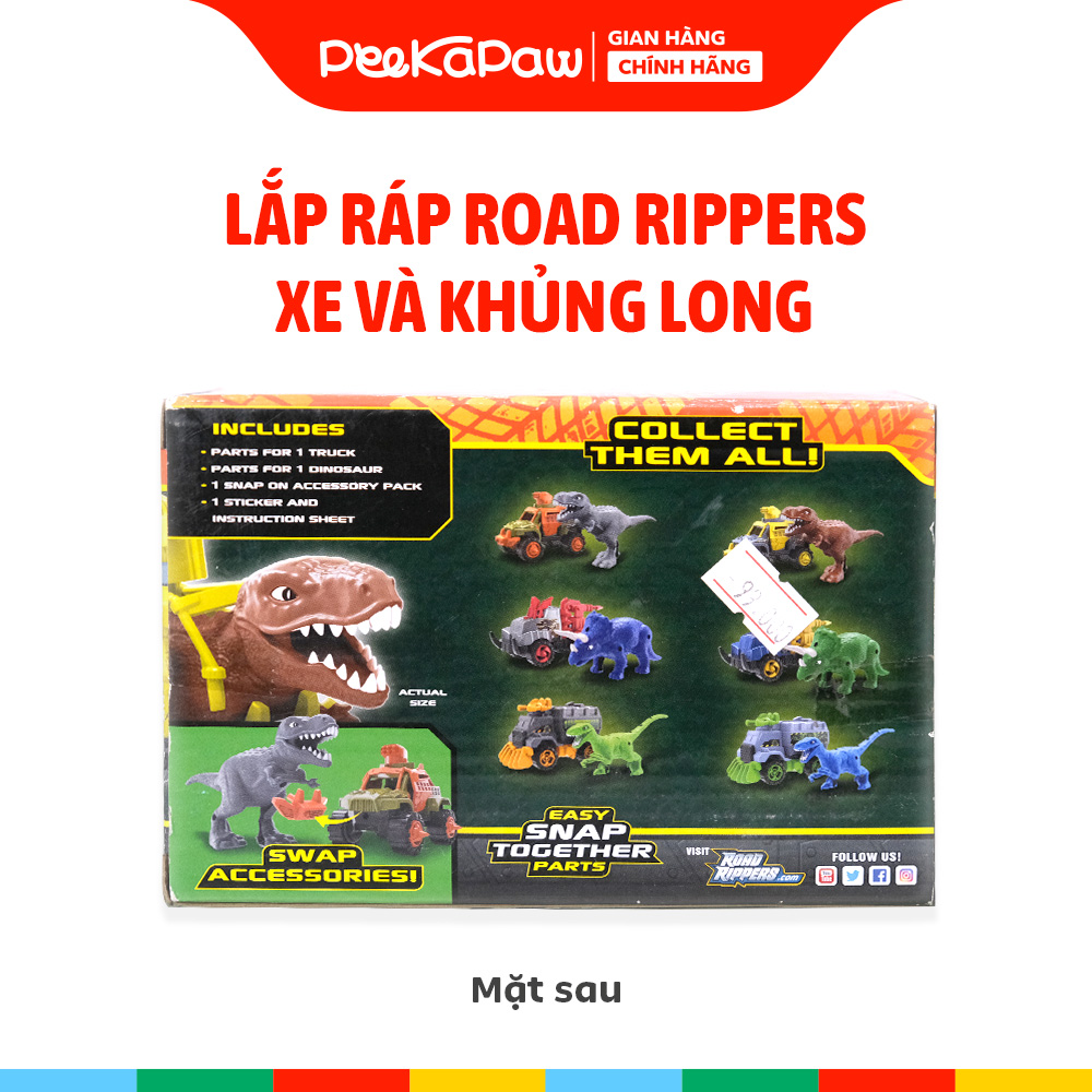 Đồ Chơi Lắp Ráp Road Rippers Xe Và Khủng Long PeeKaPaw Toys