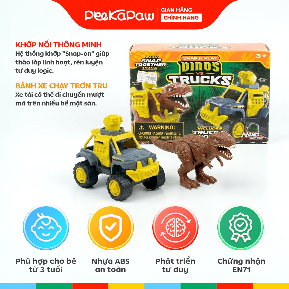 Đồ Chơi Lắp Ráp Road Rippers Xe Và Khủng Long PeeKaPaw Toys