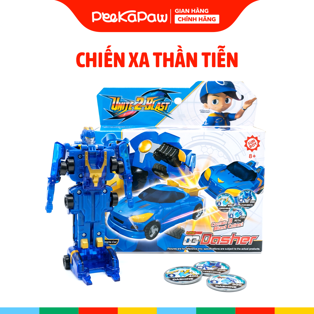 Đồ chơi Lắp Ráp Xe Biến Hình Robot 2in1 Chiến Xa Thần Tiễn Unite 2 Blast PeeKaPaw Toys