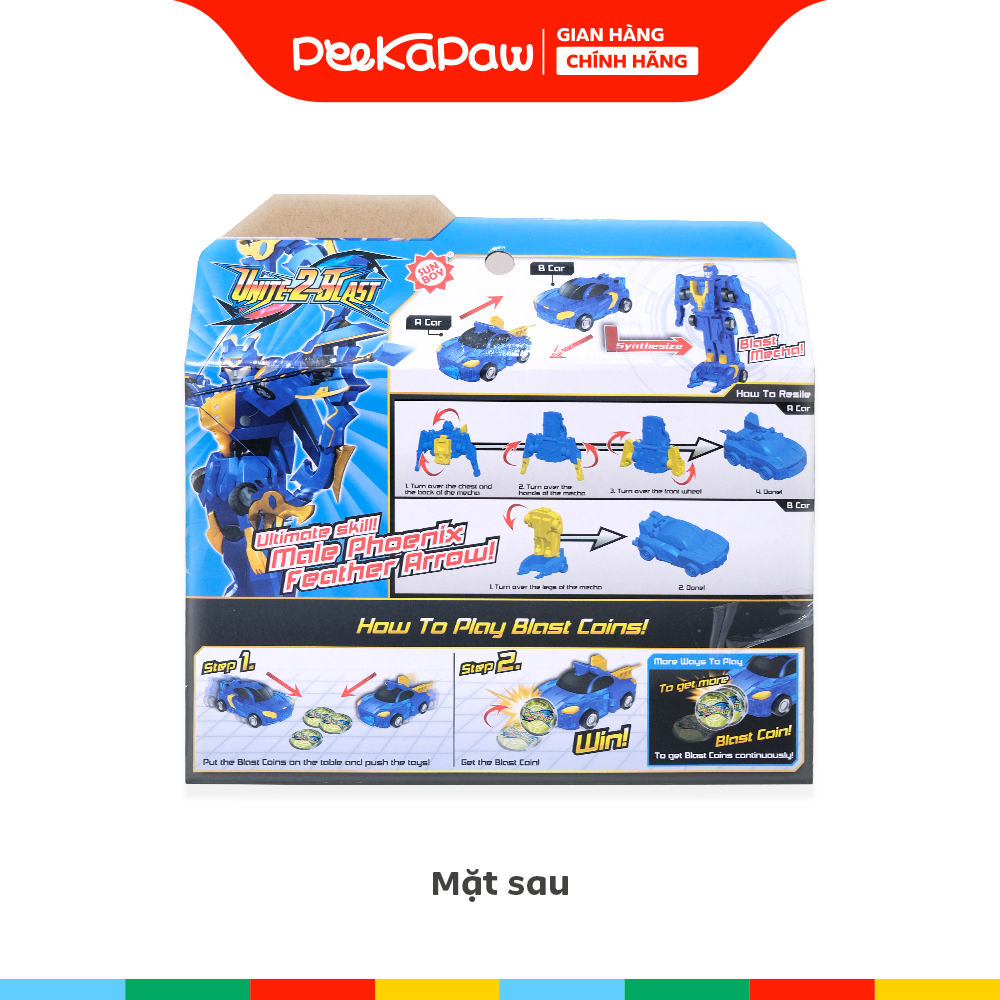 Đồ chơi Lắp Ráp Xe Biến Hình Robot 2in1 Chiến Xa Thần Tiễn Unite 2 Blast PeeKaPaw Toys