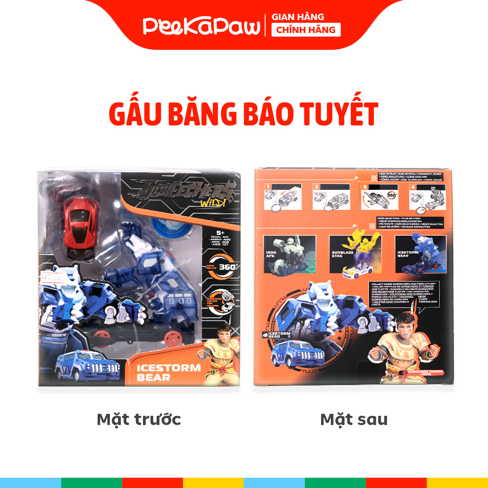 Đồ Chơi Lắp Ráp Robot Screechers Wild Biến Hình 360° 685203 PeeKaPaw Toys