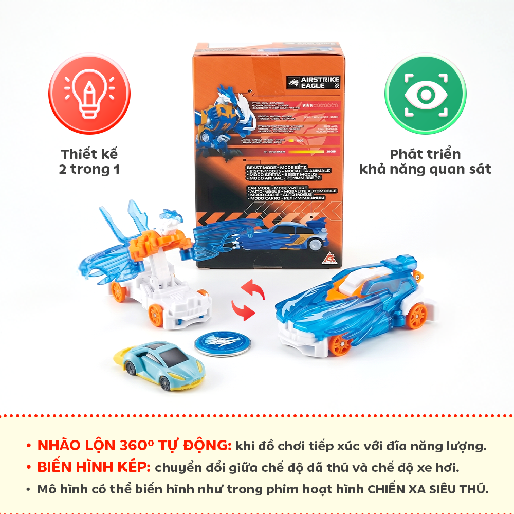 Đồ Chơi Robot Biến Hình Screechers Wild Mini Kèm Xe PeeKaPaw Toys