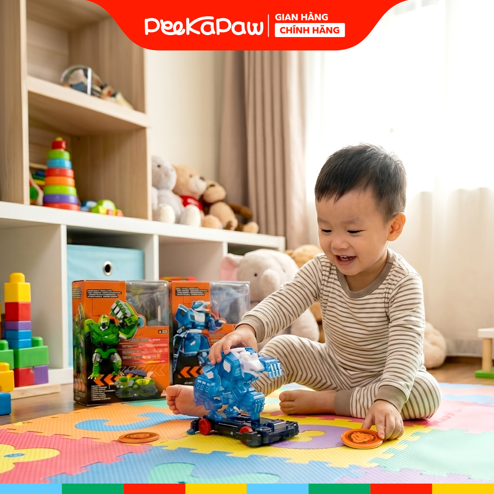 Đồ Chơi Lắp Ráp Robot Screechers Wild Biến Hình 360° 685203 PeeKaPaw Toys