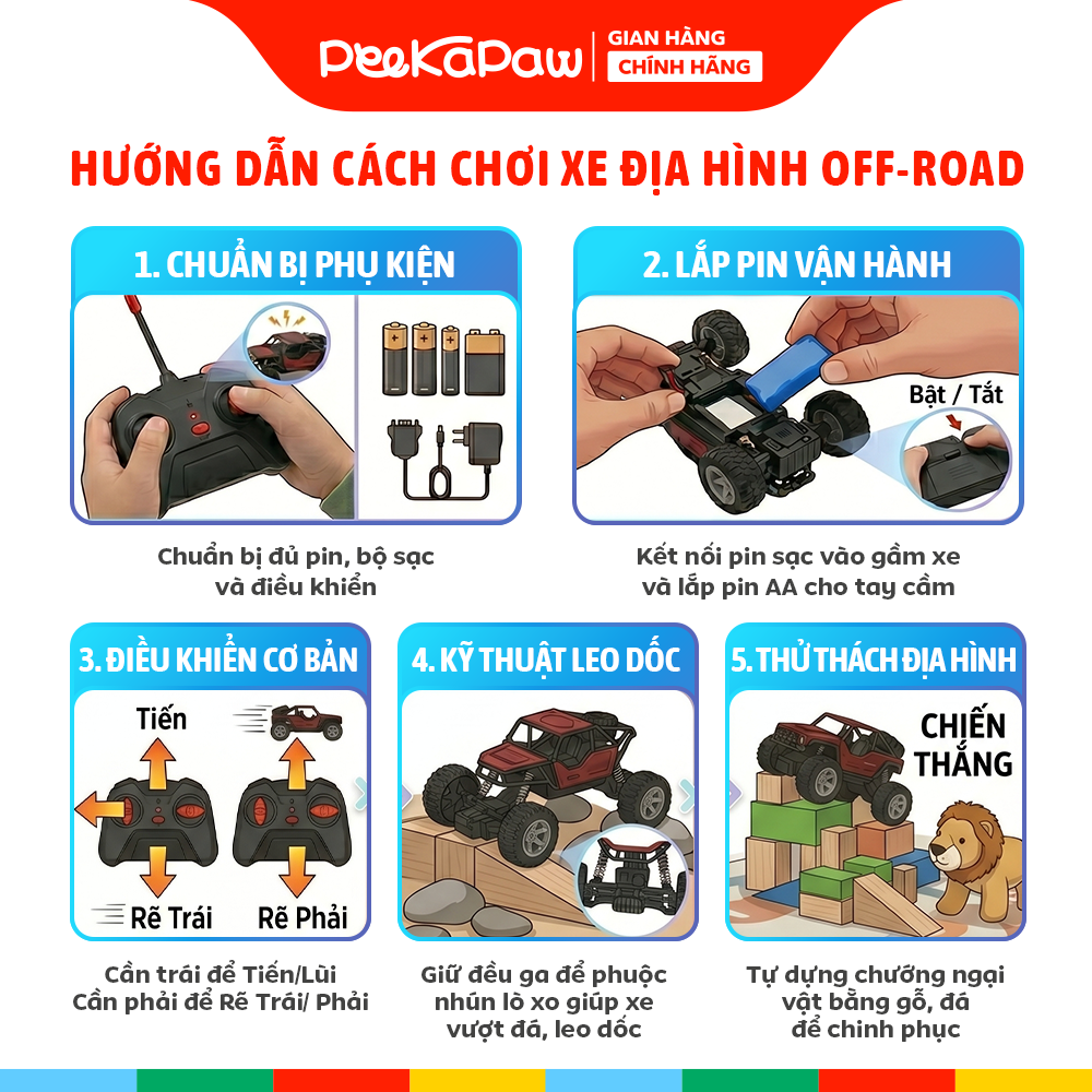Xe địa hình off-road điều khiển 666-76 PeeKaPaw Toys