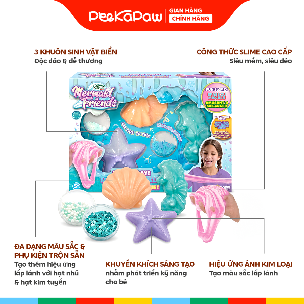 Slime Nàng tiên cá Mermaid Friends Slime Kem Đồ Chơi Sáng Tạo PeeKaPaw Toys