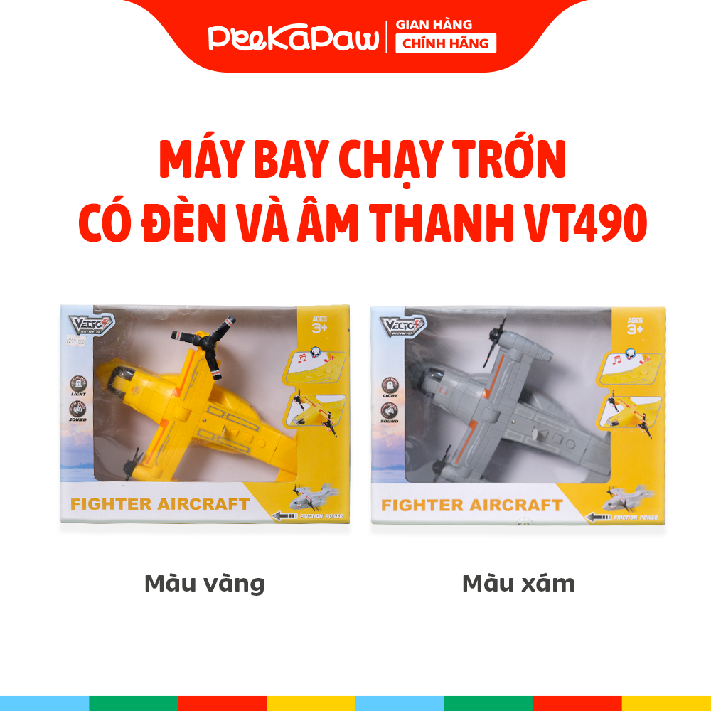 Máy Bay Chạy Trớn Có Đèn LED Âm Thanh VT490 PeeKaPaw Toys