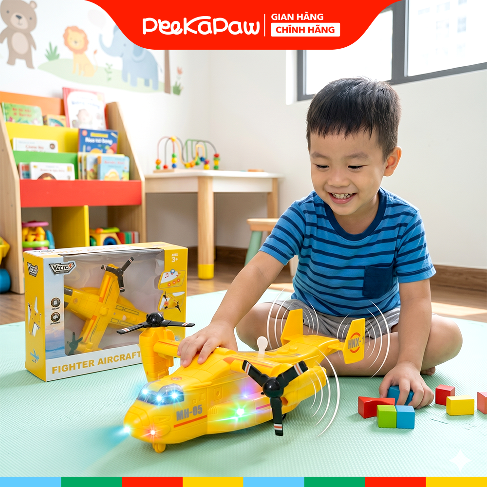 Máy Bay Chạy Trớn Có Đèn LED Âm Thanh VT490 PeeKaPaw Toys
