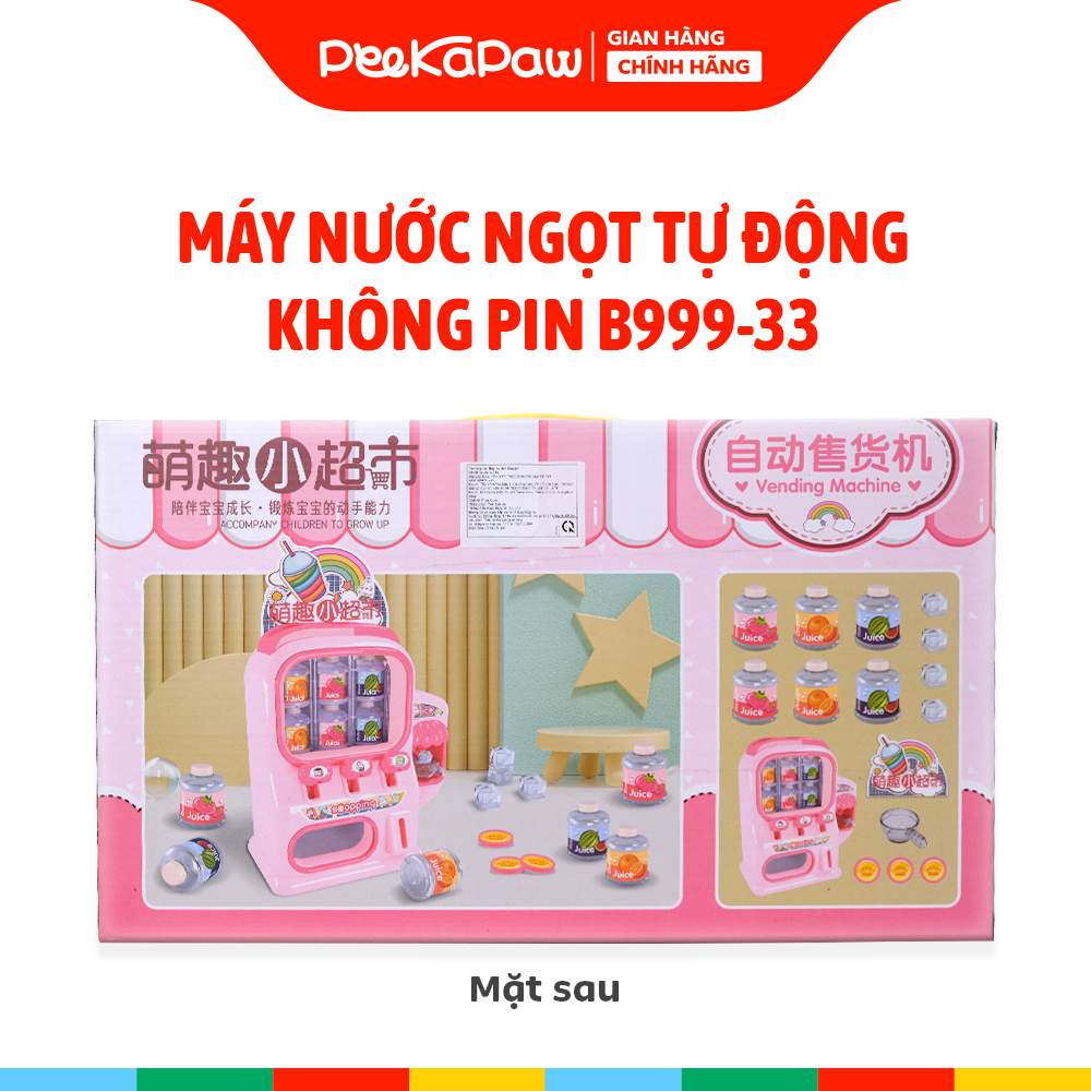 Máy Bán Nước Ngọt Tự Động Đồ Chơi Siêu Thị Cho Bé B999-33 PeeKaPaw Toys