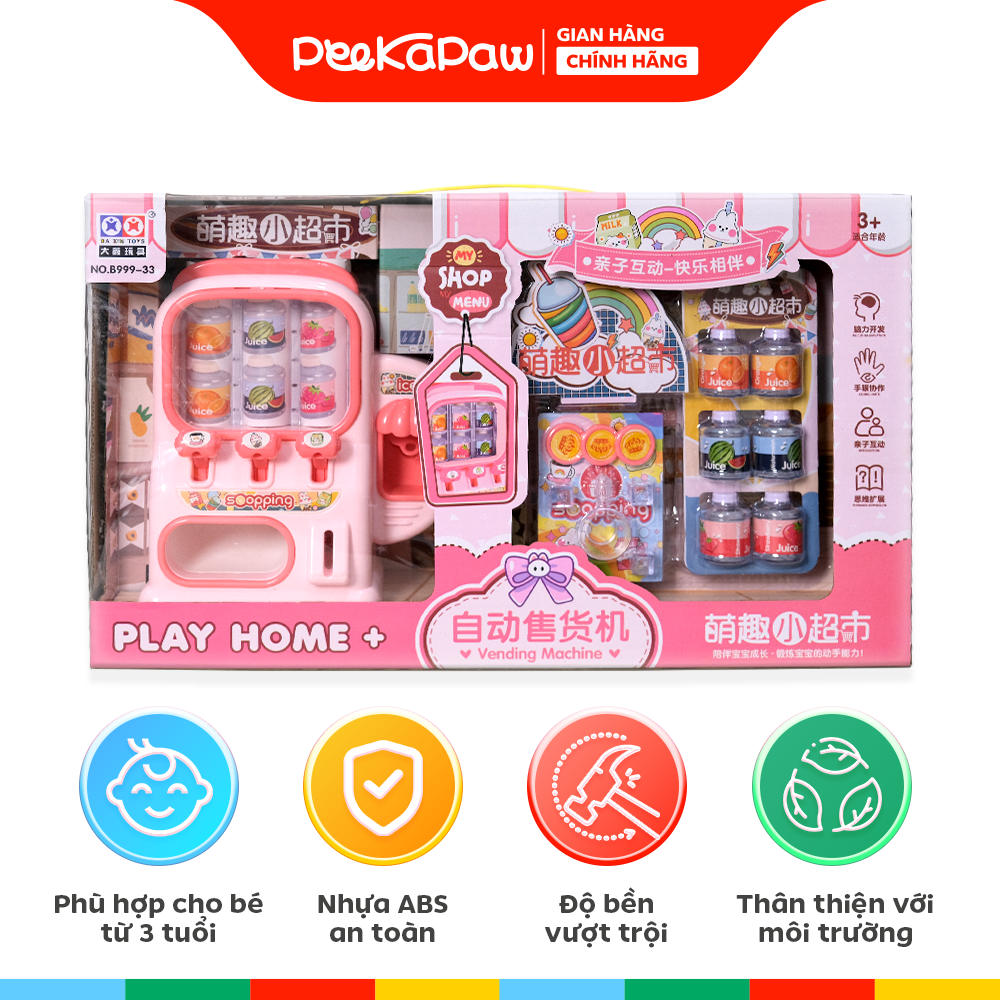 Máy Bán Nước Ngọt Tự Động Đồ Chơi Siêu Thị Cho Bé B999-33 PeeKaPaw Toys