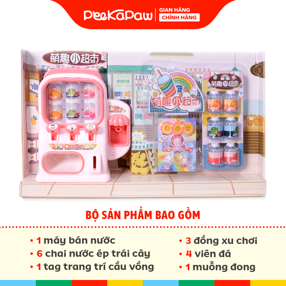 Máy Bán Nước Ngọt Tự Động Đồ Chơi Siêu Thị Cho Bé B999-33 PeeKaPaw Toys