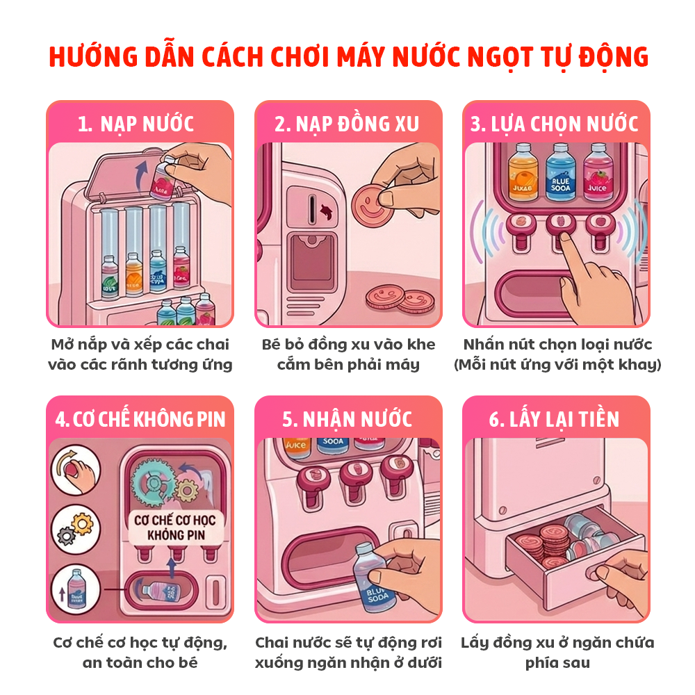 Máy Bán Nước Ngọt Tự Động Đồ Chơi Siêu Thị Cho Bé B999-33 PeeKaPaw Toys