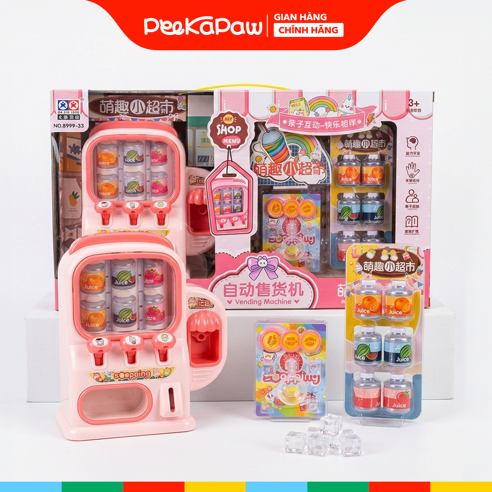 Máy Bán Nước Ngọt Tự Động Đồ Chơi Siêu Thị Cho Bé B999-33 PeeKaPaw Toys