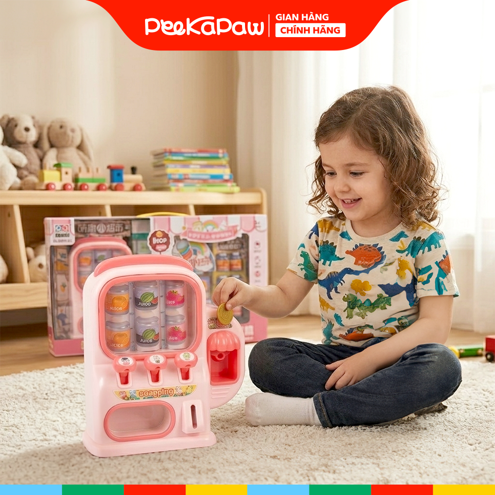 Máy Bán Nước Ngọt Tự Động Đồ Chơi Siêu Thị Cho Bé B999-33 PeeKaPaw Toys