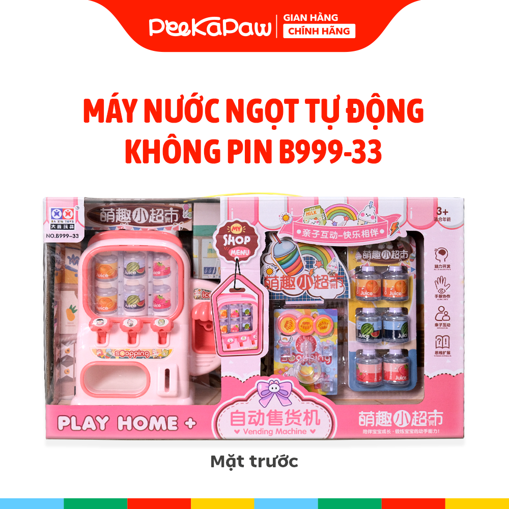 Máy Bán Nước Ngọt Tự Động Đồ Chơi Siêu Thị Cho Bé B999-33 PeeKaPaw Toys
