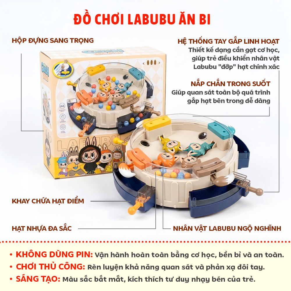 Đồ Chơi Labubu Ăn Bi Catch Bead Đồ chơi nhóm bạn gia đình M6605 PeeKaPaw Toys